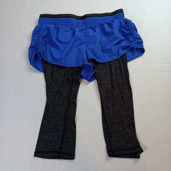 Athleta Pants - Athleta Go Getter 2 In 1 Knicker Capri Running Shorts Blue Gray Activewear Sz S